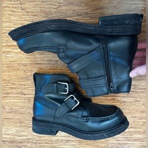 EUC Free People leather Combat booties